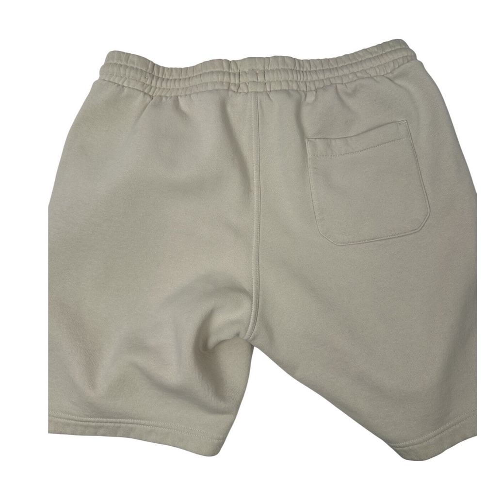 HM Mens Regular Fit Sweat Shorts Beige Tan Fleece Drawstring Pockets XL - Picture 2 of 3
